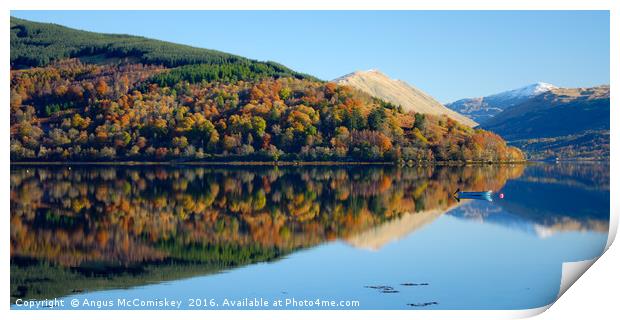 Autumn reflections on Loch Fyne Print by Angus McComiskey
