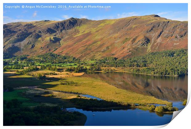 View looking south over Derwent Water Print by Angus McComiskey