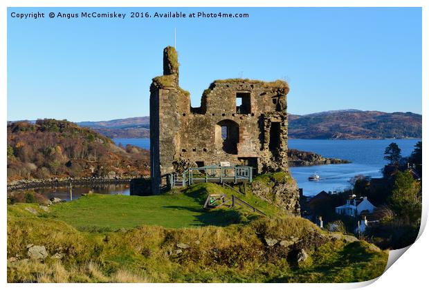 Ruins of Tarbert Castle in Argyll Print by Angus McComiskey