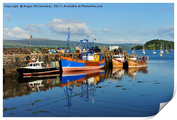 Fishing boats in Tobermory harbour Print by Angus McComiskey