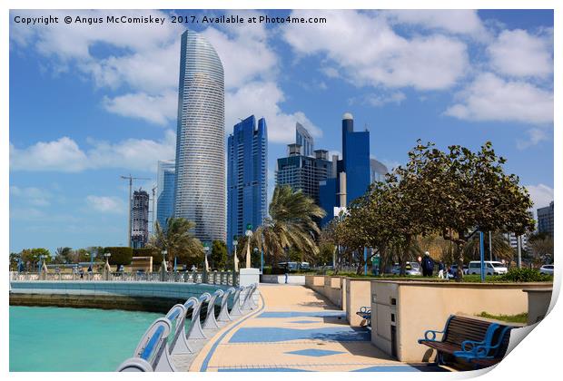 Corniche waterfront Abu Dhabi Print by Angus McComiskey