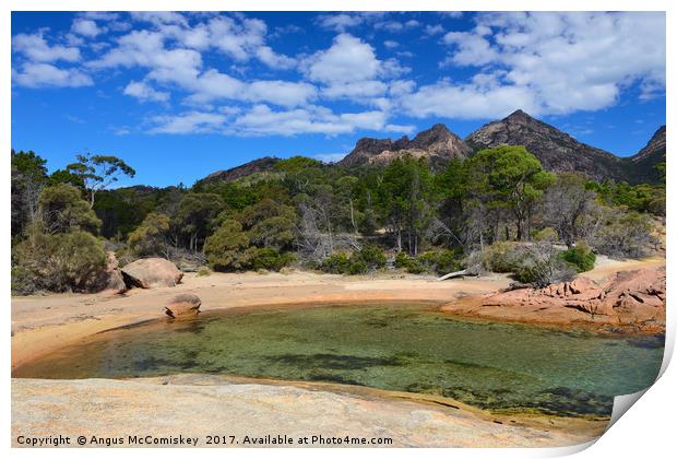 Honeymoon Bay, Freycinet National Park, Tasmania Print by Angus McComiskey