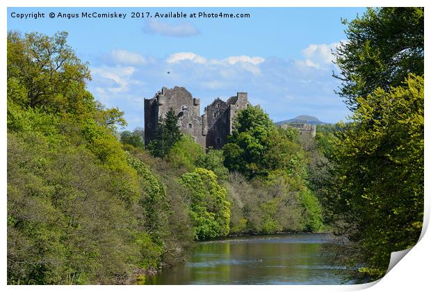 Doune Castle on the River Teith Print by Angus McComiskey