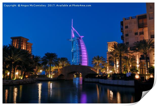 Jumeirah Mina A'Salam by night Print by Angus McComiskey