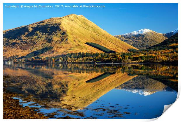 Autumn reflections on Loch Long Print by Angus McComiskey