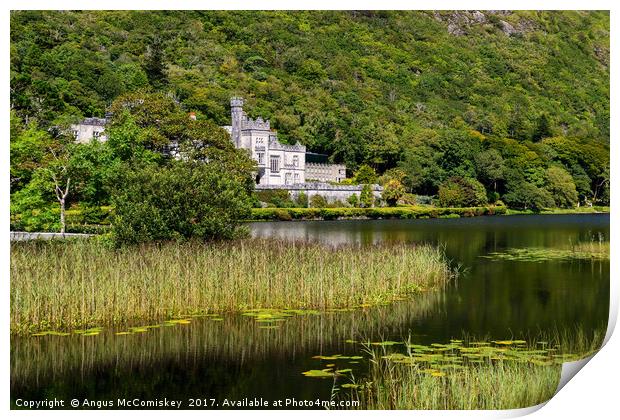 Kylemore Abbey in Connemara, County Galway Print by Angus McComiskey