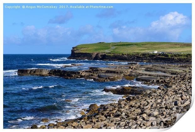 Rocky beach Downpatrick Head, County Mayo, Ireland Print by Angus McComiskey