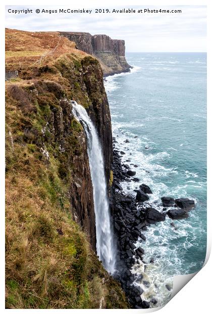 Mealt Falls and Kilt Rock sea-cliffs, Isle of Skye Print by Angus McComiskey