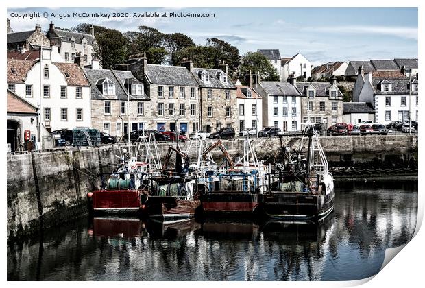Fishing boats in Pittenweem harbour Print by Angus McComiskey