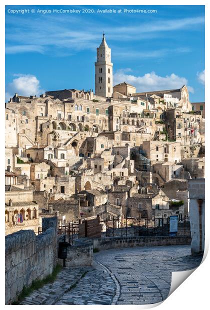 Descending into Sassi District of Matera Print by Angus McComiskey