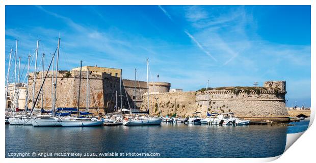 Gallipoli Castle in Puglia, Southern Italy Print by Angus McComiskey