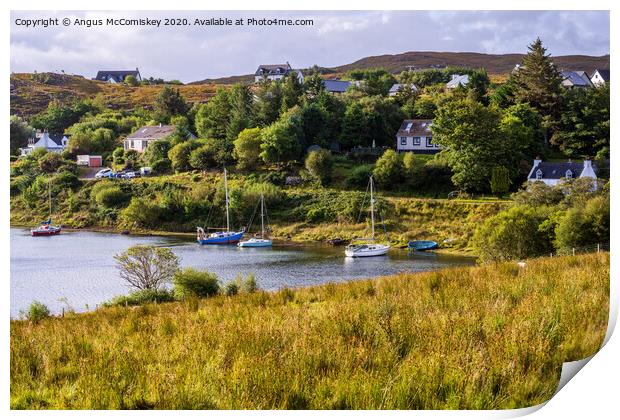 Boats tied up at Badachro village Print by Angus McComiskey