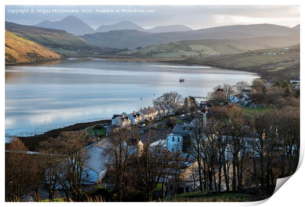 Carbost village and Loch Harport, Isle of Skye Print by Angus McComiskey