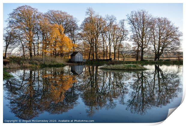 Approaching sunset at the boathouse Print by Angus McComiskey