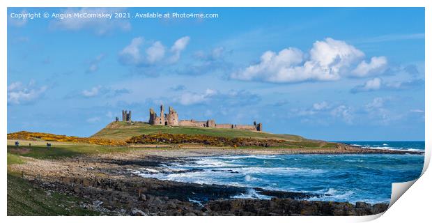 Dunstanburgh Castle Northumberland Print by Angus McComiskey