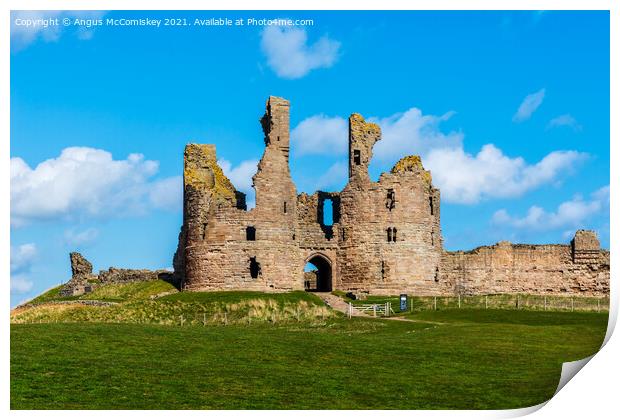 Main entrance Dunstanburgh Castle Northumberland Print by Angus McComiskey