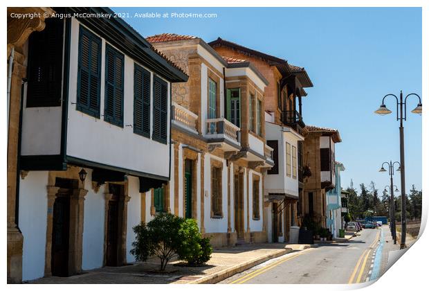 Ottoman houses in North Nicosia, Northern Cyprus Print by Angus McComiskey