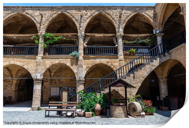 Caravanserai in North Nicosia, Northern Cyprus Print by Angus McComiskey