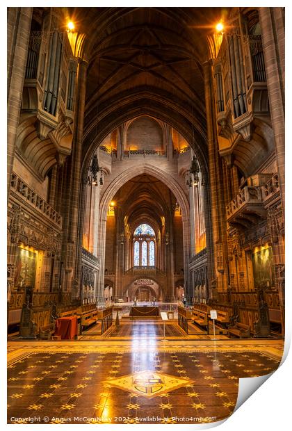 Liverpool Anglican Cathedral interior Print by Angus McComiskey