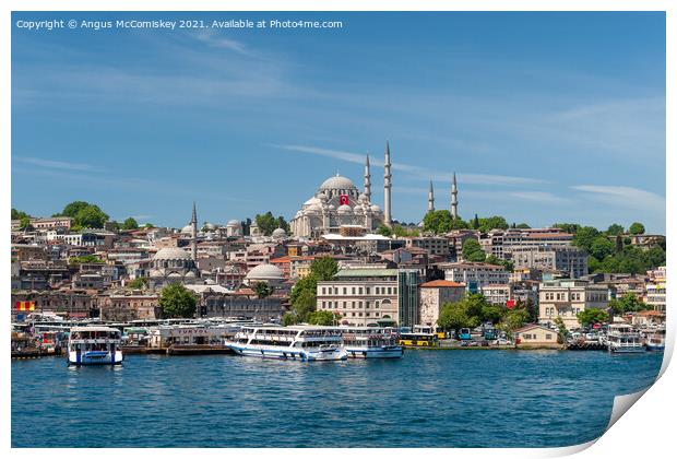 Eminonu waterfront on the Golden Horn, Istanbul Print by Angus McComiskey