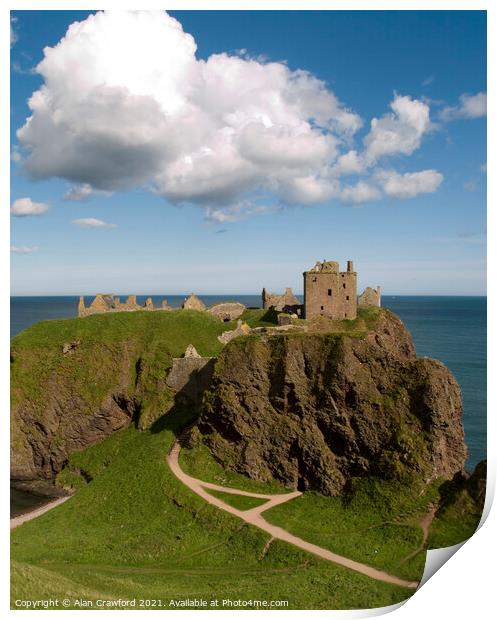 View of Dunnottar Castle near Stonehaven, Scotland Print by Alan Crawford
