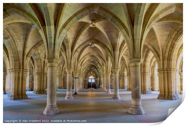 The Cloisters at Glasgow University Print by Alan Crawford