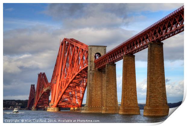 The Forth Railway Bridge, Scotland Print by Alan Crawford
