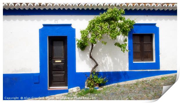 House Front, Portugal Print by Alan Crawford