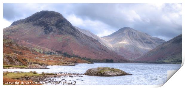 Wast Water in the English Lake District Print by Alan Crawford
