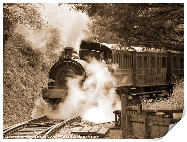Steam Train on the Tanfield Railway Print by Alan Crawford
