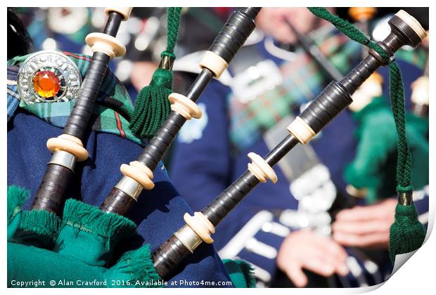 Scottish Pipe Band Print by Alan Crawford