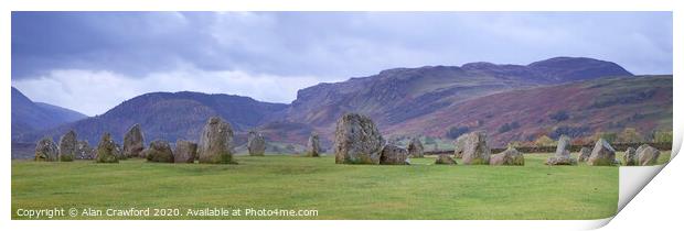 Castlerigg Stone Circle, Cumbria Print by Alan Crawford