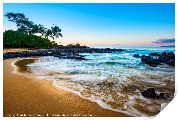 Sunrise over beautiful and secluded Secret Beach i Print by Jamie Pham