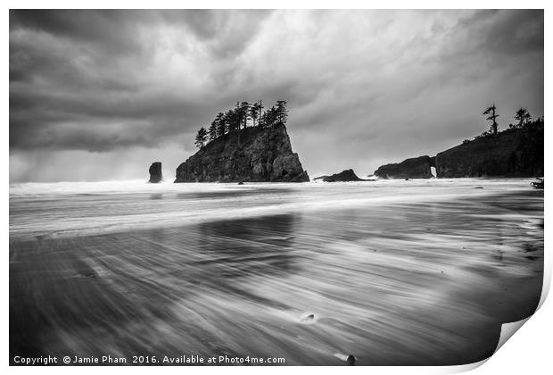 Second Beach in Olympic National Park located in W Print by Jamie Pham