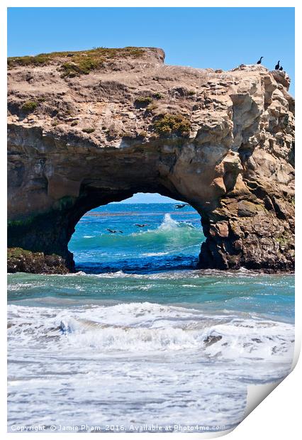 Natural Bridges State Beach in Santa Cruz, Califor Print by Jamie Pham