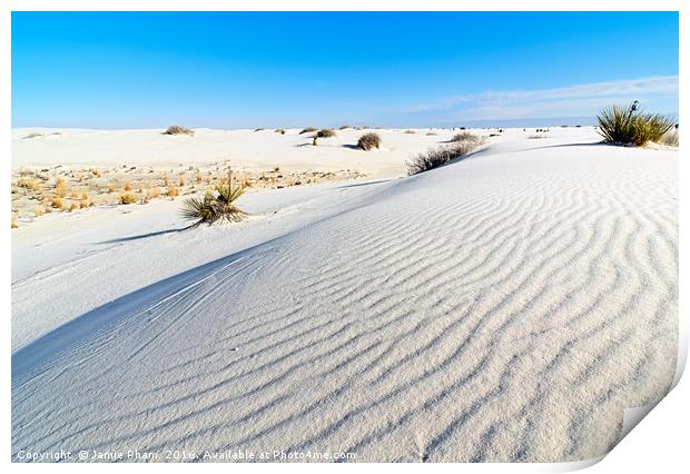 Early morning view of the sand dunes in White Sand Print by Jamie Pham
