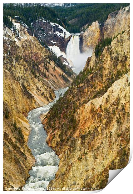 Yellowstone Falls from Artist Point Print by Jamie Pham