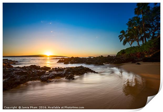 Beautiful and secluded Secret Beach in Maui, Hawai Print by Jamie Pham