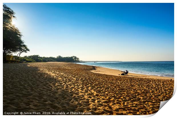 The famous and pristine Big Beach in Maui. Print by Jamie Pham