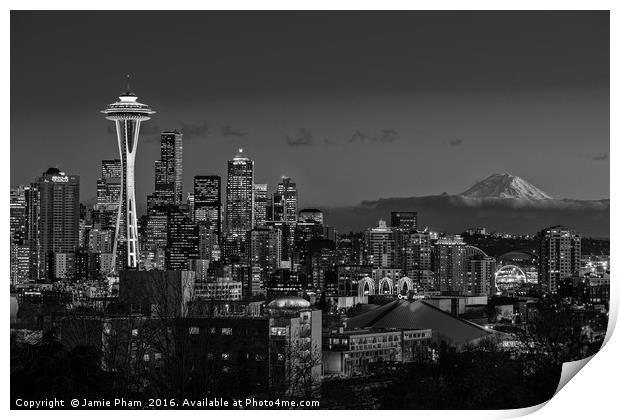 Seattle Skyline Print by Jamie Pham