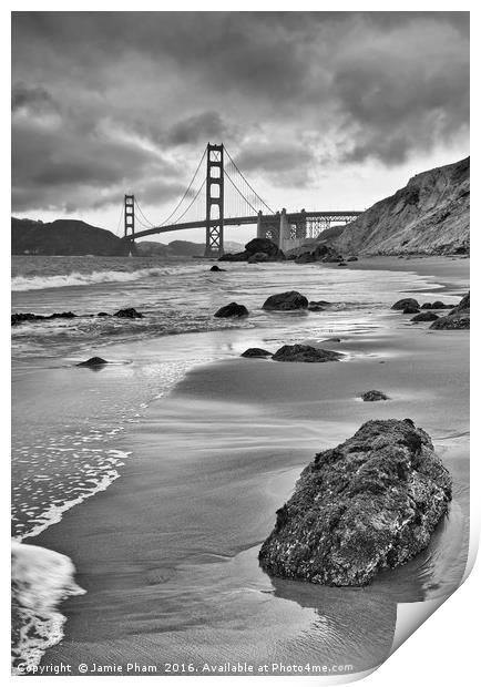 Beautiful view of the Golden Gate bridge from Mars Print by Jamie Pham