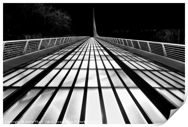 The unique and beautiful Sundial Bridge in Redding Print by Jamie Pham