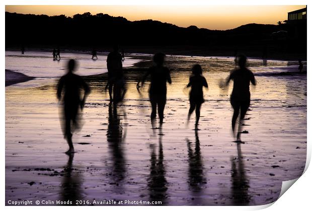 Running on the Beach Print by Colin Woods