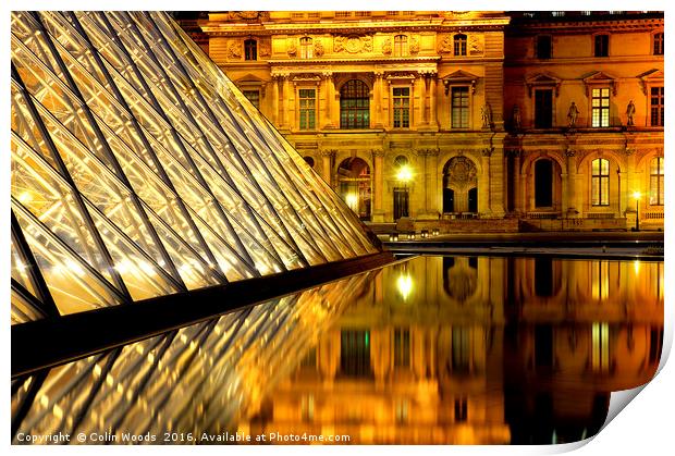 The Louvre at Night Print by Colin Woods