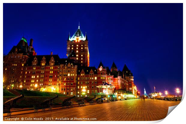 Chateau Frontenac and Terrasse Dufferin Print by Colin Woods
