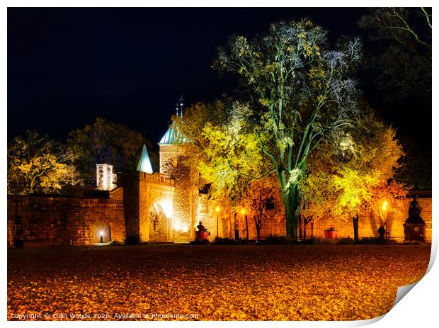 The Porte St Louis in Quebec City at night Print by Colin Woods