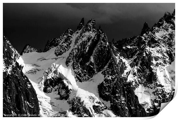 The Mont Blanc range in the French Alps Print by Colin Woods