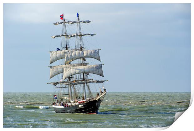 Tall Ship Mercedes Sailing the North Sea Print by Arterra 