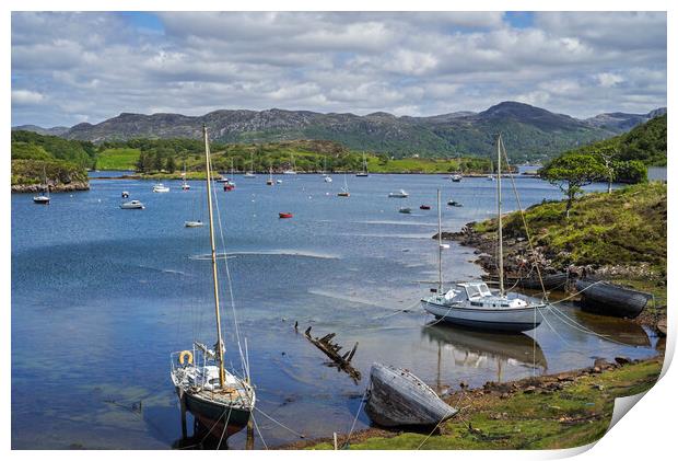 Badachro Harbour, Gair Loch, Scotland Print by Arterra 