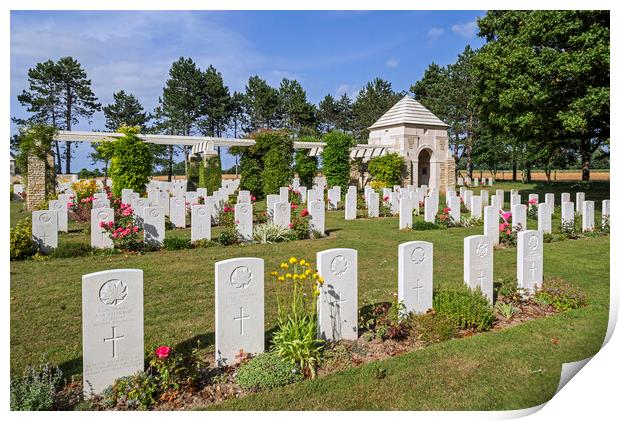 WW2 British Ryes War Cemetery, Normandy Print by Arterra 